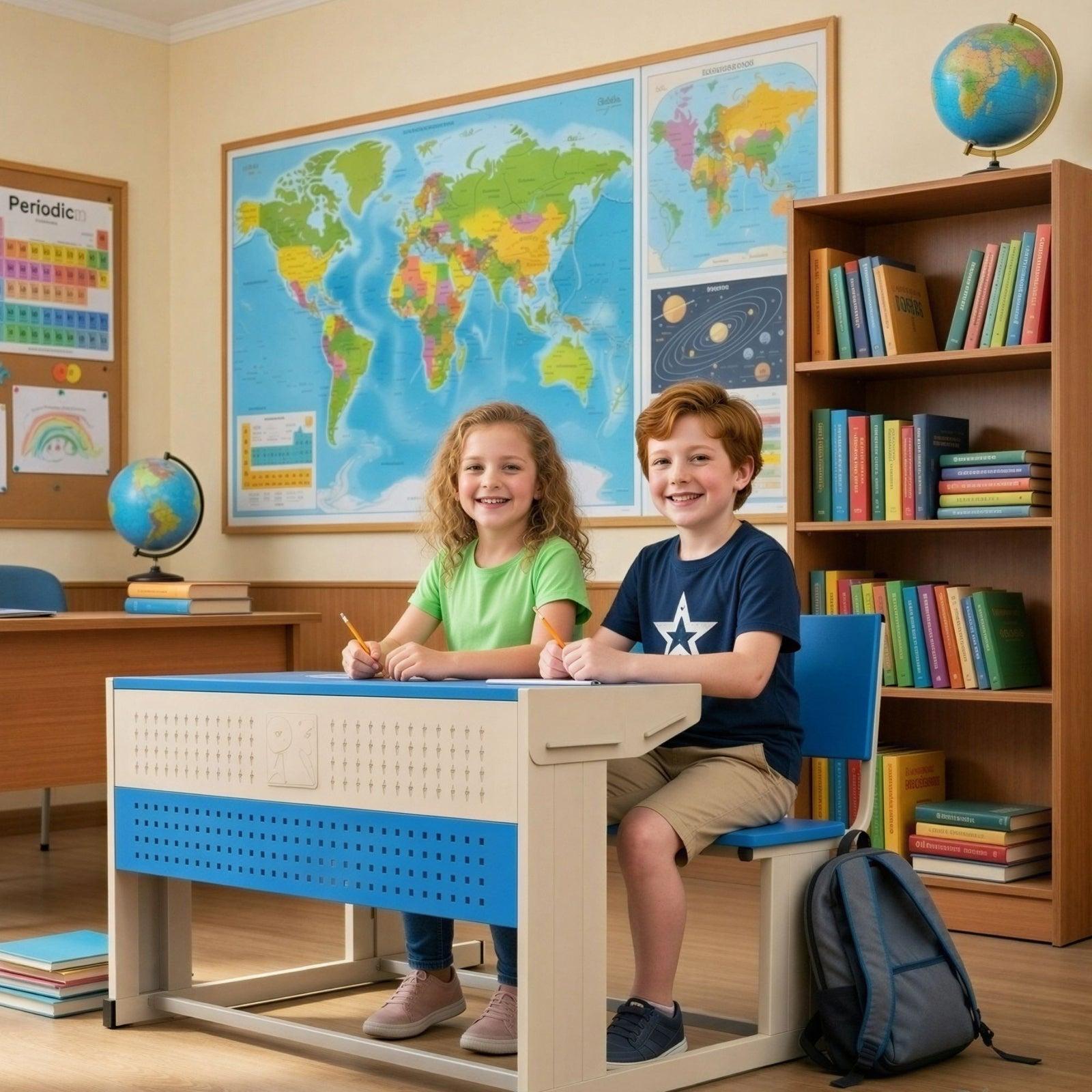 OK Play combined dual desk classroom furniture