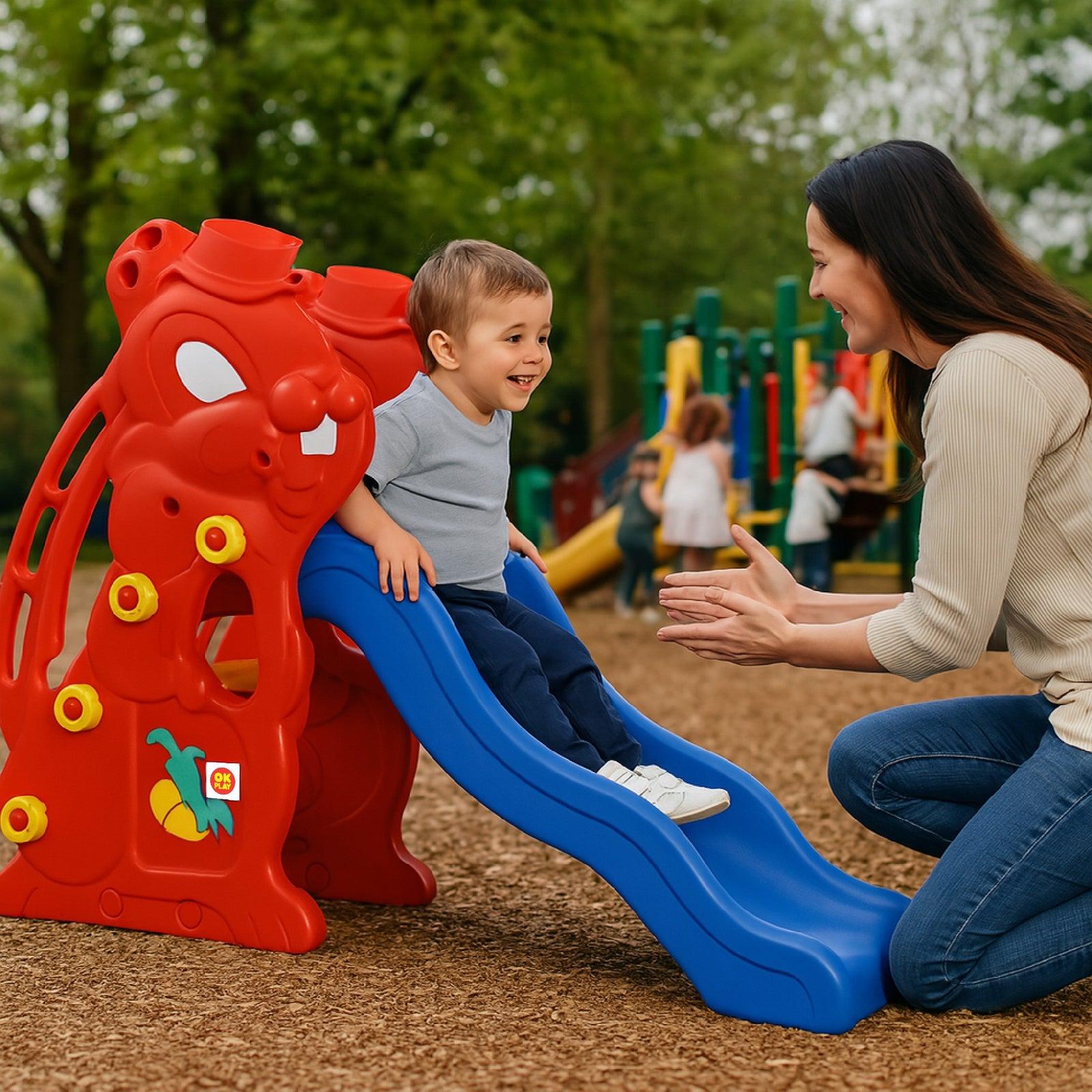 OK Play Rabbit Slide With Basketball Ring - Slides