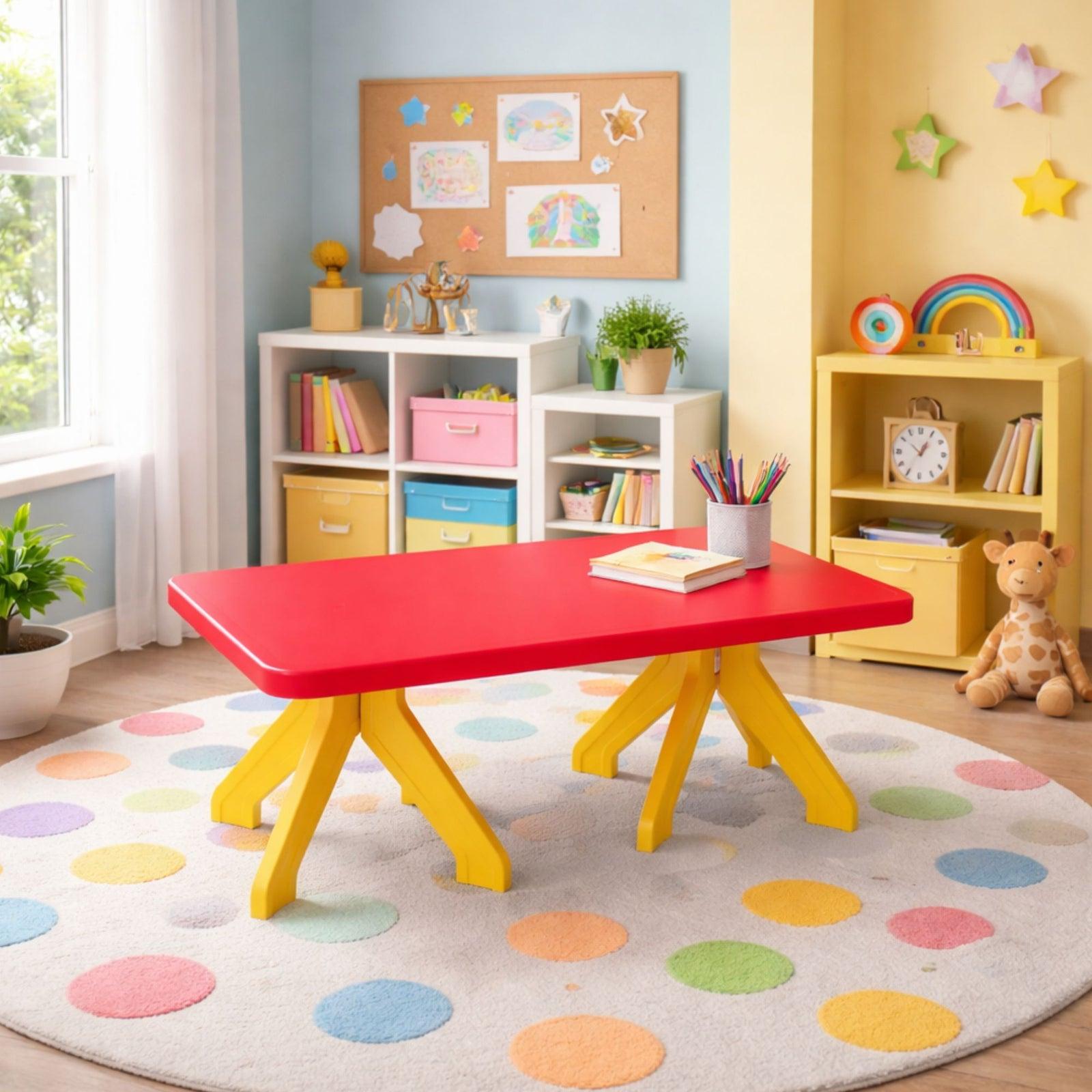 OK Play Rectangle Table (Plastic Leg) school furniture supplied in Gulbarga by CBM IMPEX