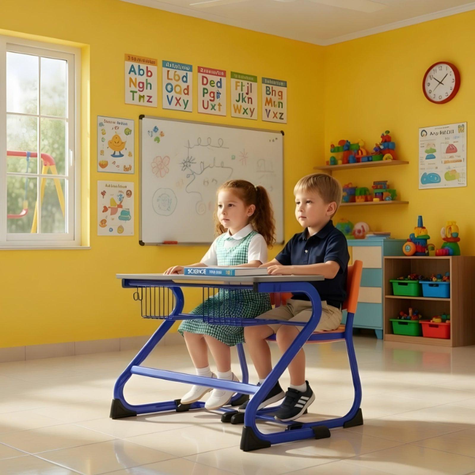 OK Play S - Type Dual Desk - TT4 Econ school furniture supplied in Mandya by CBM IMPEX