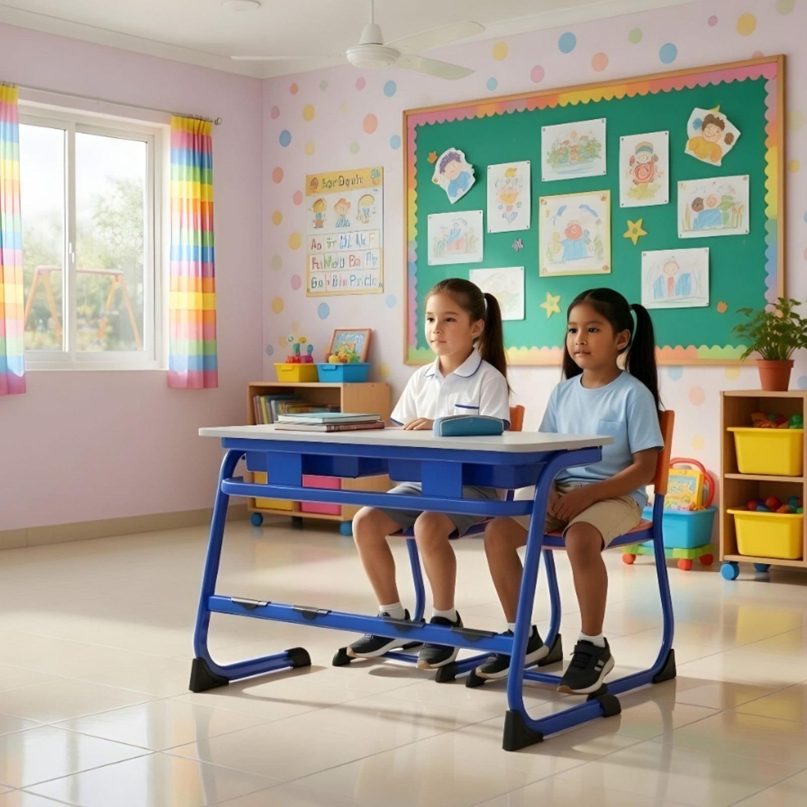 OK Play Standard Dual Desk - TT3_Econ school furniture supplied in Indiranagar by CBM IMPEX