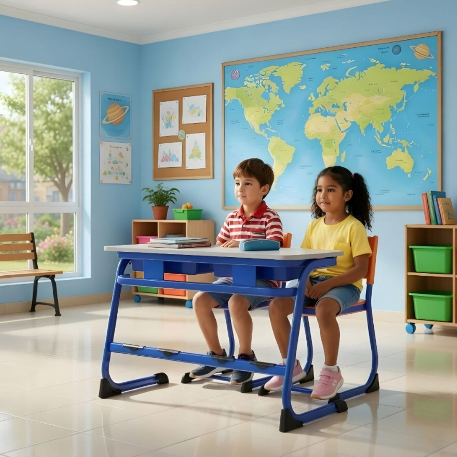 OK Play Standard Dual Desk - TT4_Econ school furniture supplied in Indiranagar by CBM IMPEX