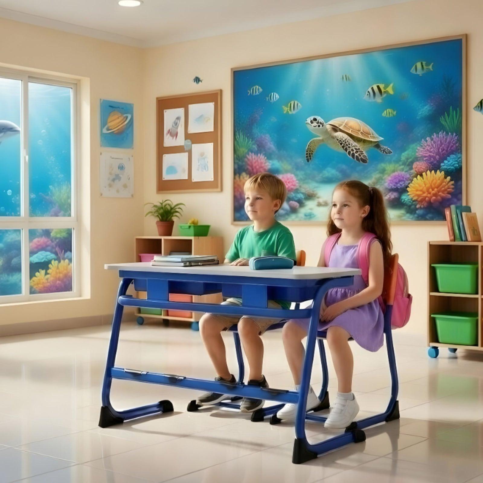 OK Play Standard Dual Desk - TT4 school furniture supplied in Indiranagar by CBM IMPEX