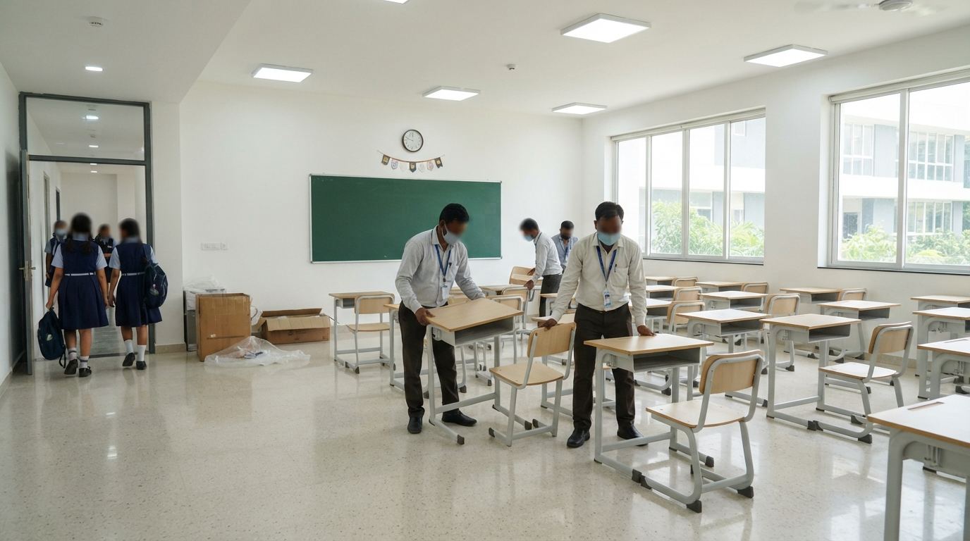 School construction & interiors — Construction High for schools across Karnataka