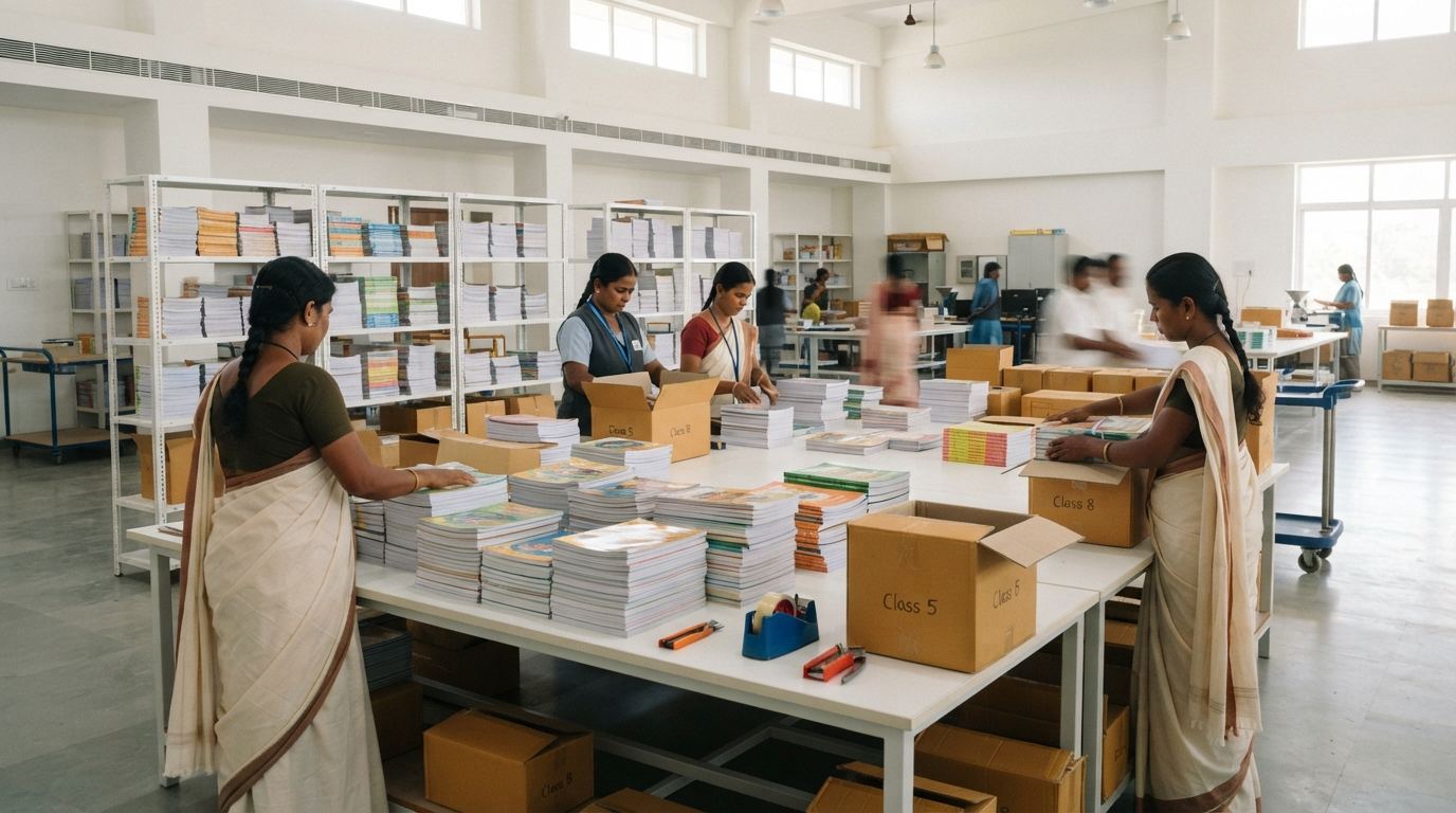 School textbook supply — bulk board & publisher books for Davangere schools